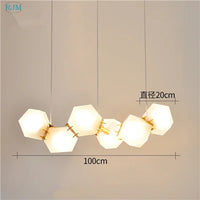 Nordic postmodern geometric molecular glass pendant light for various spaces