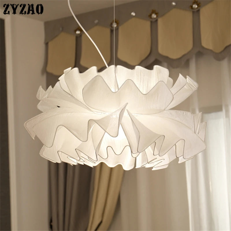 Modern fabric pendant light for romantic nordic lighting - vue 5 sur 12