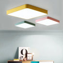 Square LED surface mounted ceiling light with remote control
