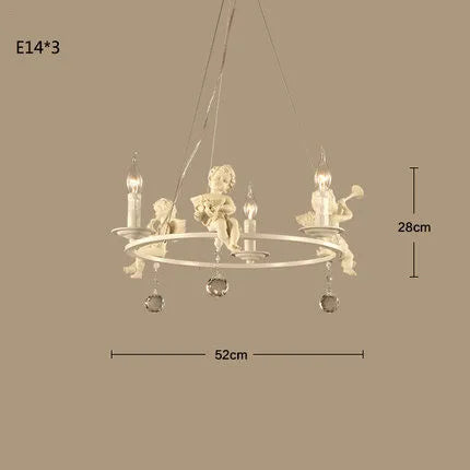 American retro resin pendant light with white candle for home decor - vue 9 sur 8