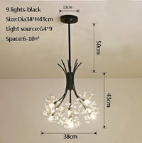 Dandelion crystal pendant light for modern ambience