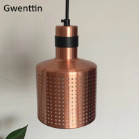 Modern brass pendant light for industrial style interior decor