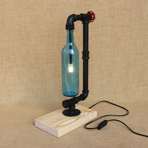 Vintage industrial desk lamp with bottle-shaped shade - vue 2 sur 10
