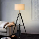 Modern industrial style wooden tripod table lamp