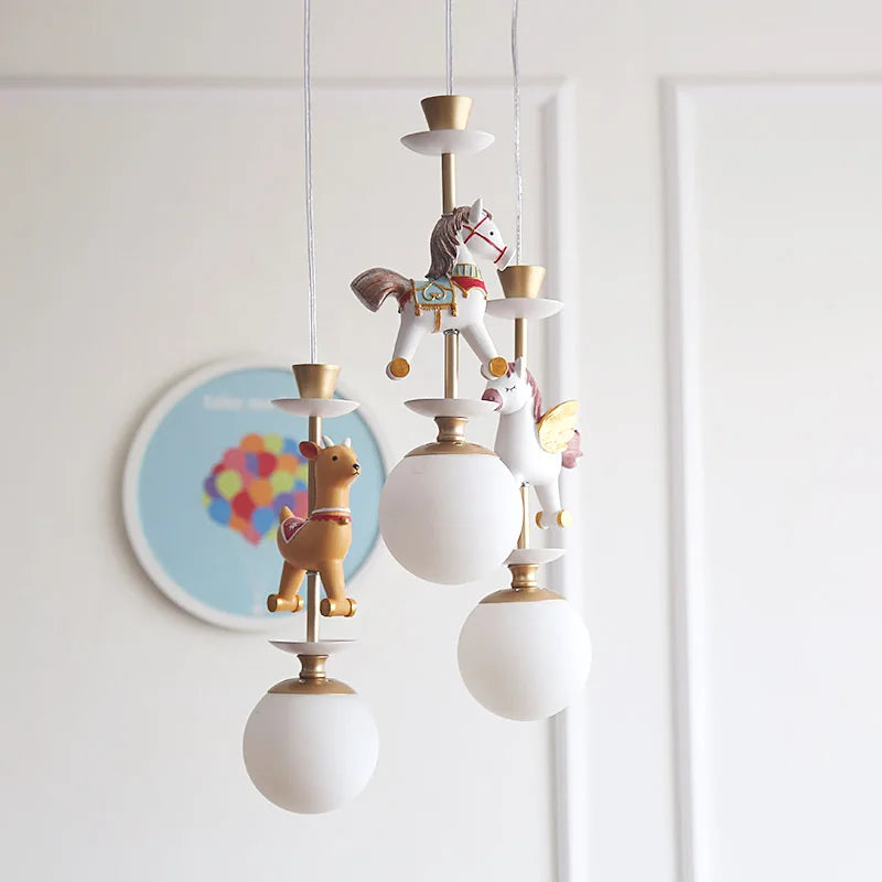Modern wooden hanging bedside lamp for children