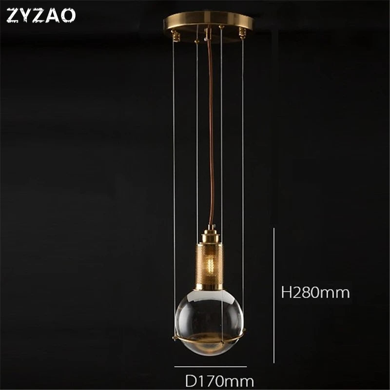 Nordic designer crystal glass pendant lights for restaurants and cafés - vue 4 sur 8