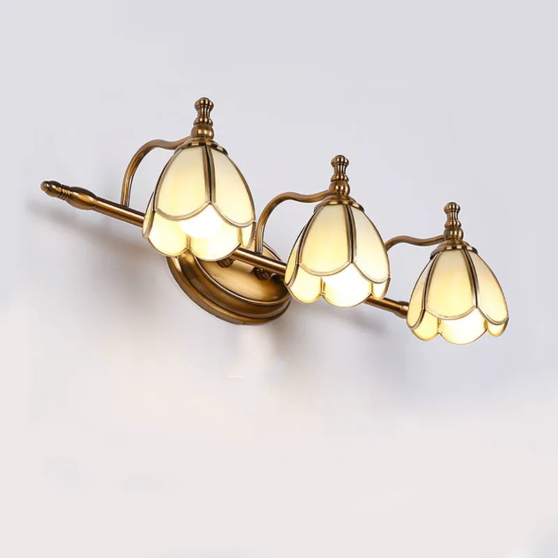 Vintage wall light with LED mirror illumination for makeup