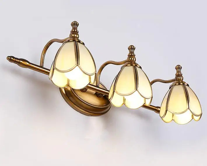 Vintage wall light with LED mirror illumination for makeup