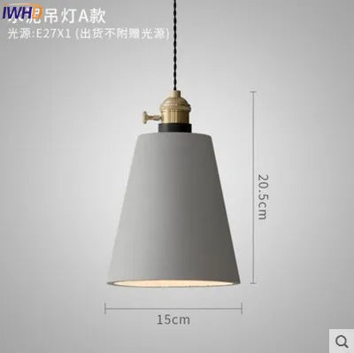 Nordic cement LED pendant lights - vue 11 sur 10