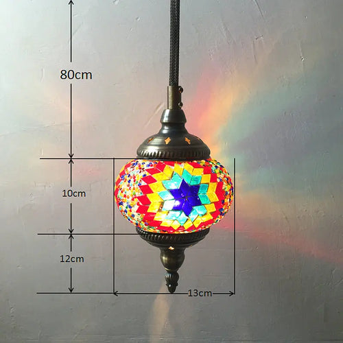 Handmade Turkish mosaic glass pendant light Mediterranean decoration - vue 6 sur 27
