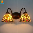 Tiffany style retro stained glass wall light for bar and restaurant
