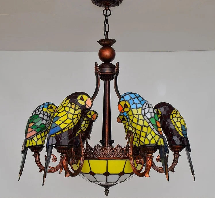 Parrot pendant chandelier creative lamp for bar and club - vue 5 sur 12