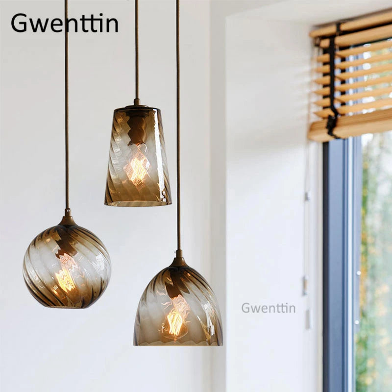 Modern stained glass pendant light for interior decoration - vue 5 sur 22