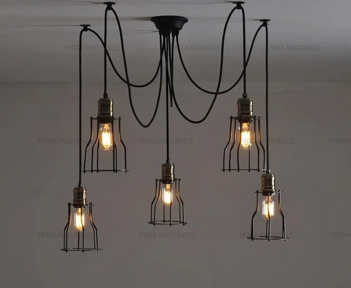 Nordic vintage adjustable spider chandelier - vue 3 sur 5