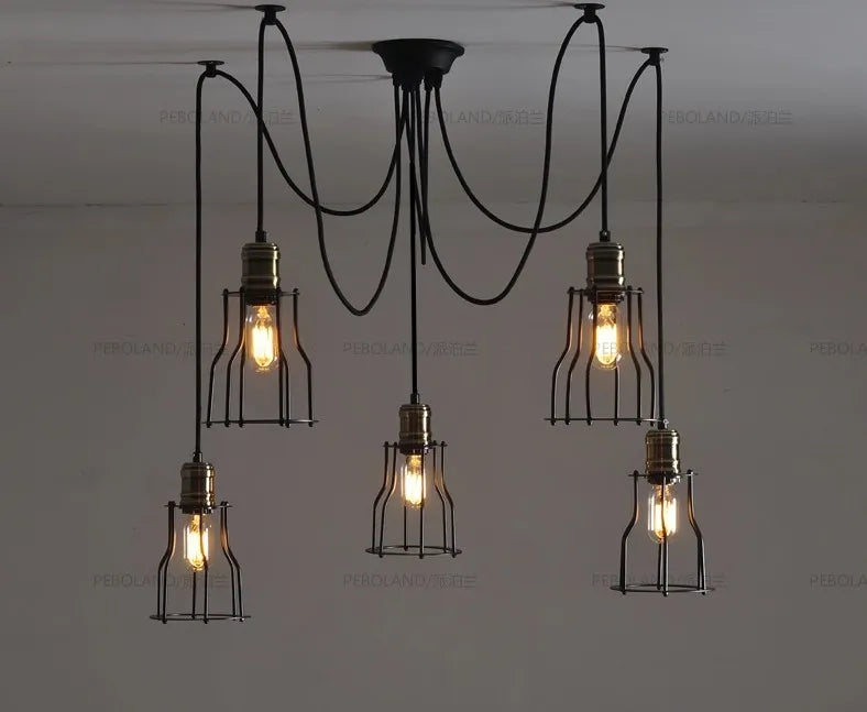 Nordic vintage adjustable spider chandelier - vue 2 sur 5