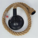Vintage hemp rope spider chandelier with retro bulb