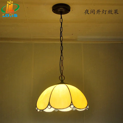Retro European-style laminated glass chandelier single light