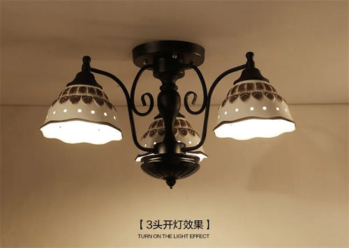 Modern ceiling light in black ceramic and metal with elegant design - vue 9 sur 13