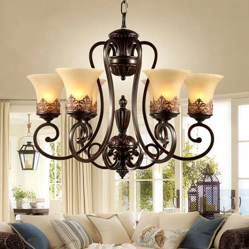 Luxurious 6-arm european style chandelier for elegant decor - vue 4 sur 16