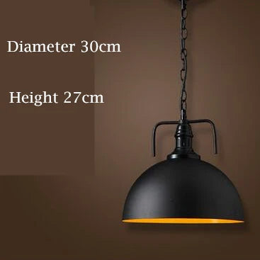 Loft style vintage industrial black LED pendant lamp - vue 9 sur 12