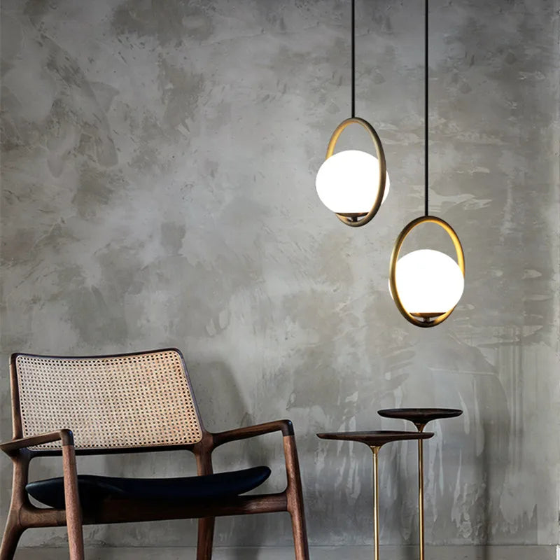 Retro glass LED chandelier for interior decoration
