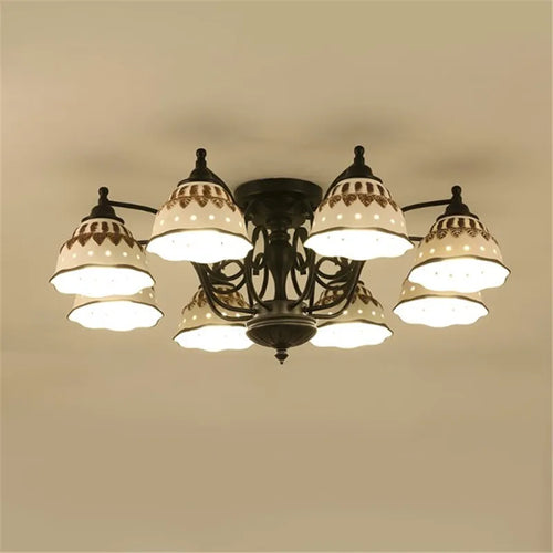 Modern ceiling light in black ceramic and metal with elegant design - vue 2 sur 13