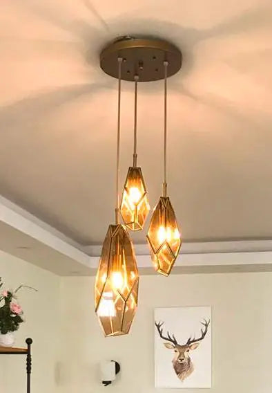 Art deco diamond pendant light for indoor and outdoor lighting - vue 16 sur 15