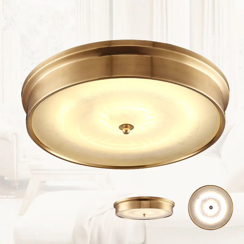 Vintage copper LED ceiling light, European country style - vue 6 sur 6