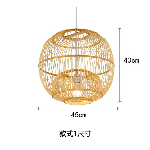 Chinese wooden pendant light with LED design for Japanese restaurant - vue 13 sur 14