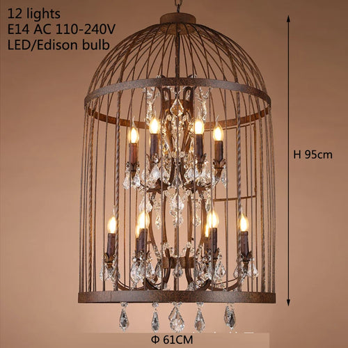Vintage wrought iron empire style crystal chandelier - vue 7 sur 6