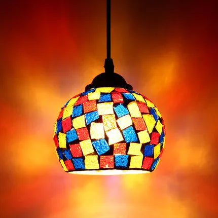 Turkish mosaic glass pendant light for hotels bars and restaurants - vue 22 sur 23