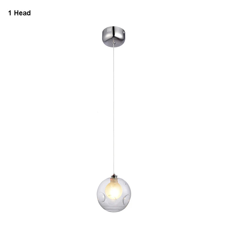 Gzmj modern glass ball pendant light with multiple heads - vue 11 sur 13
