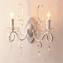 Vintage metal and crystal double head wall light