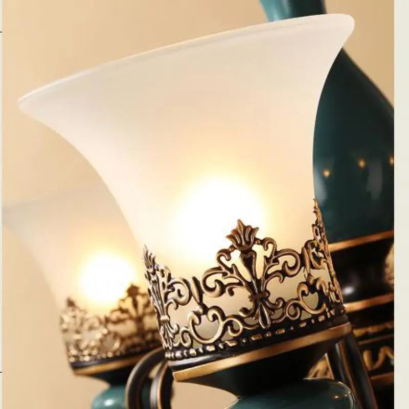 Retro modern luxury ceramic LED chandelier - vue 5 sur 10