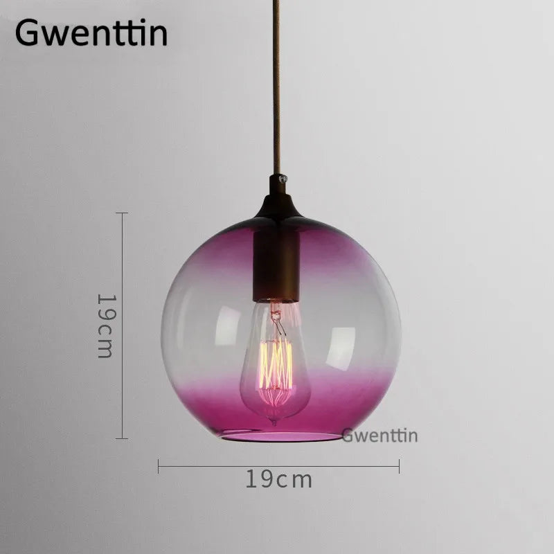 Modern stained glass pendant light for interior decoration - vue 22 sur 22