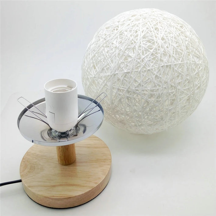 Vintage wooden desk lamp with LED eye protection