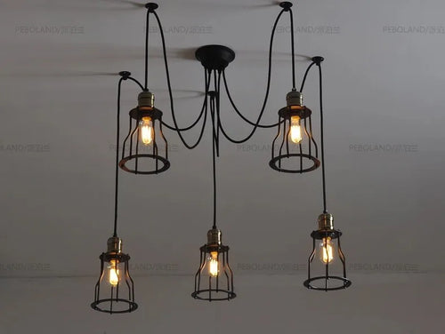 Nordic vintage adjustable spider chandelier - vue 4 sur 5