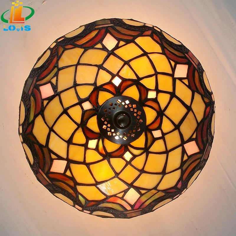 European retro glass ceiling light for chic lighting - vue 3 sur 9