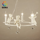 American retro resin pendant light with white candle for home decor
