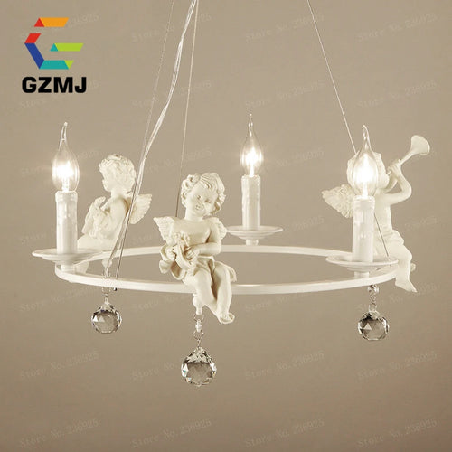 American retro resin pendant light with white candle for home decor - vue 3 sur 8