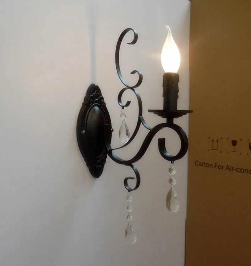 Crystal and metal classic european style wall light