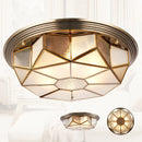 Vintage glass and copper ceiling light for indoor use