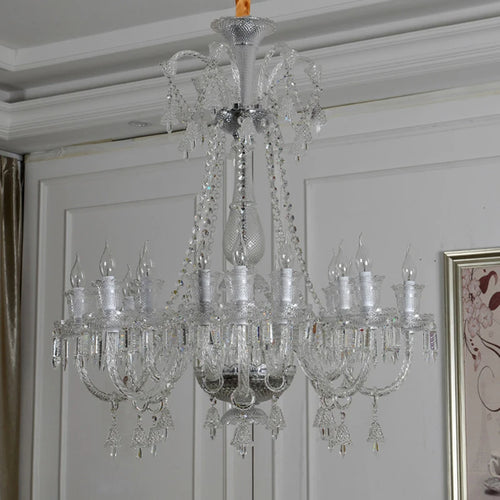 LED crystal chandelier for modern luxury lighting - vue 4 sur 10