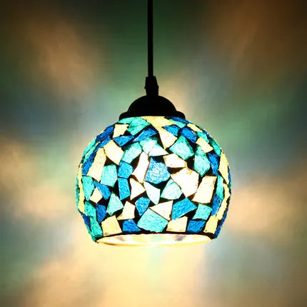 Turkish mosaic glass pendant light for hotels bars and restaurants - vue 14 sur 23