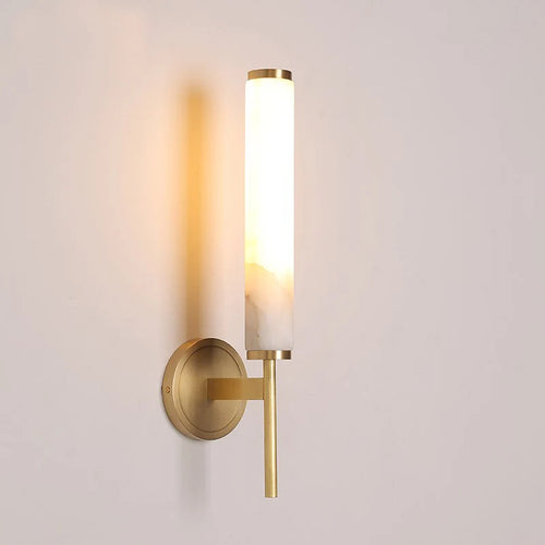 Elegant and simple copper and natural marble wall light - vue 2 sur 8