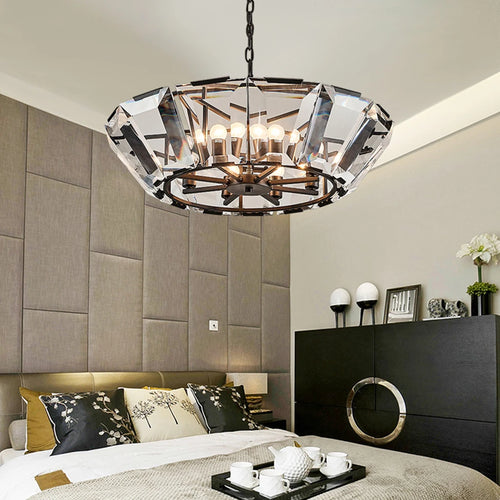 Nordic iron crystal pendant light for modern interiors - vue 2 sur 6