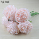 Set of 5 artificial peonies for weddings and interior decor
