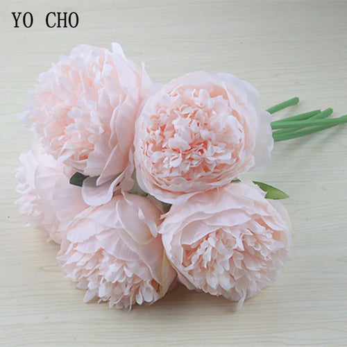 Set of 5 artificial peonies for weddings and interior decor - vue 5 sur 18