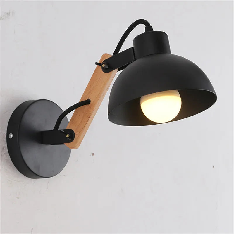 Nordic retro wooden wall lamp, creative industrial style for bar