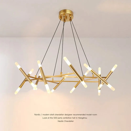 Postmodern creative art LED chandelier for kitchen, living room, restaurant - vue 3 sur 7